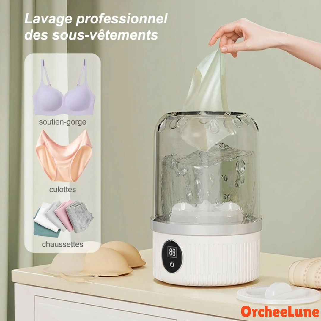 Mini Machine à Laver Intelligente Sans Fil Compacte Pratique et Efficace